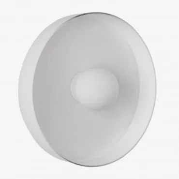 Jaxal Wandlamp Van Glas En Roestvrij Staal Wit & Ø35 Cm - Sklum