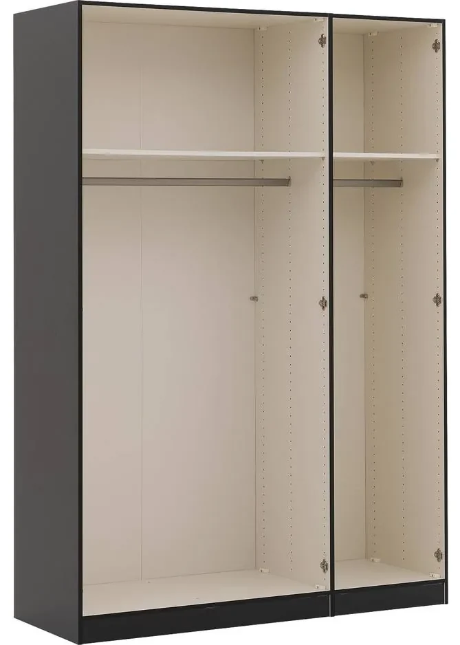 Goossens Kledingkast Easy Storage Ddk, Kledingkast 153 cm breed, 220 cm hoog, 2x glas draaideur en 1x spiegel draaideur midden