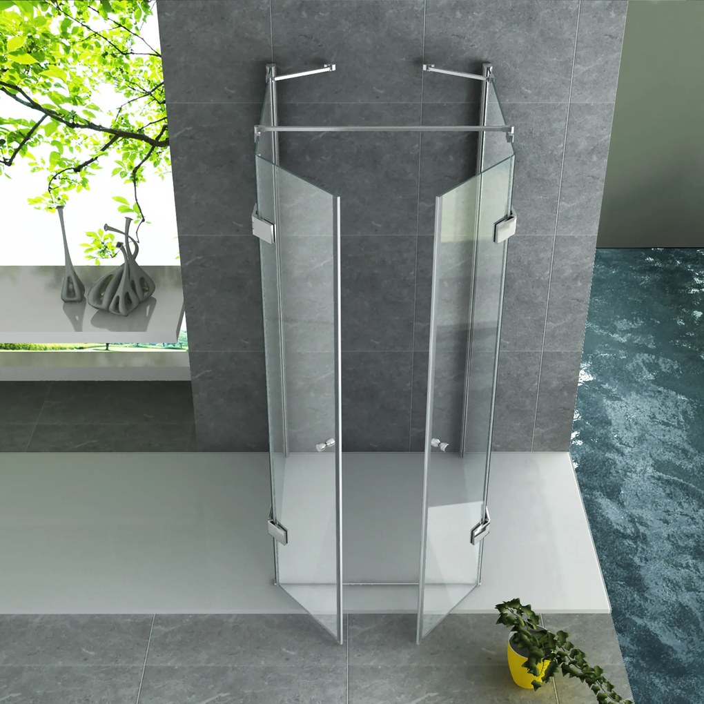 Sanigoods Snow douchecabine met 2 deuren 90x90cm chroom