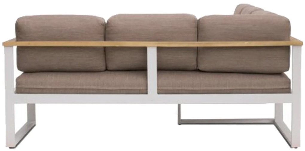 The Outsider Hoek Loungeset - Melton - Acacia/Aluminium - Wit - The Outsider