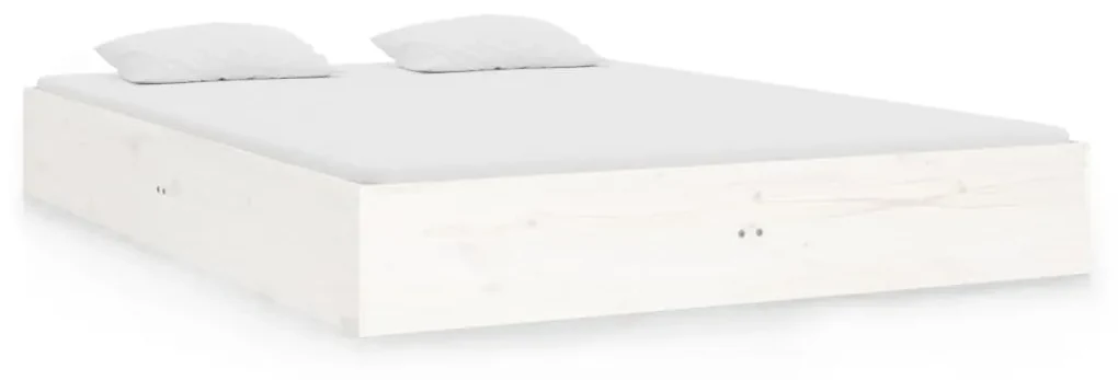 vidaXL Bedframe massief hout wit 140x190 cm