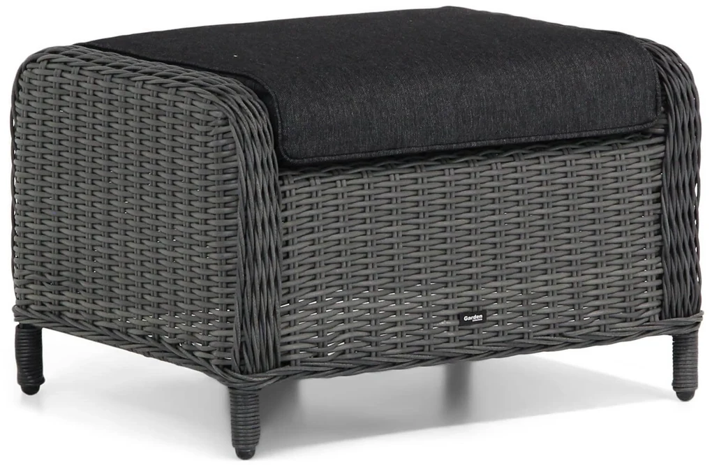 Bistroset 2 personen Wicker Zwart Garden Collections Chicago