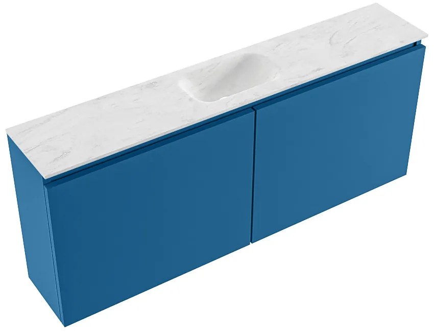 Mondiaz Ture DLux toiletmeubel 120cm jeans met wastafel opalo midden met kraangat