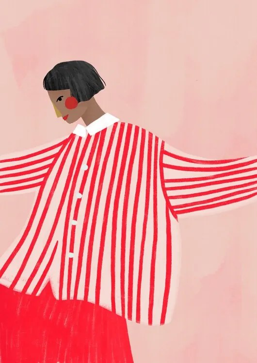 Ilustratie The Woman With the Red Stripes, Bea Muller