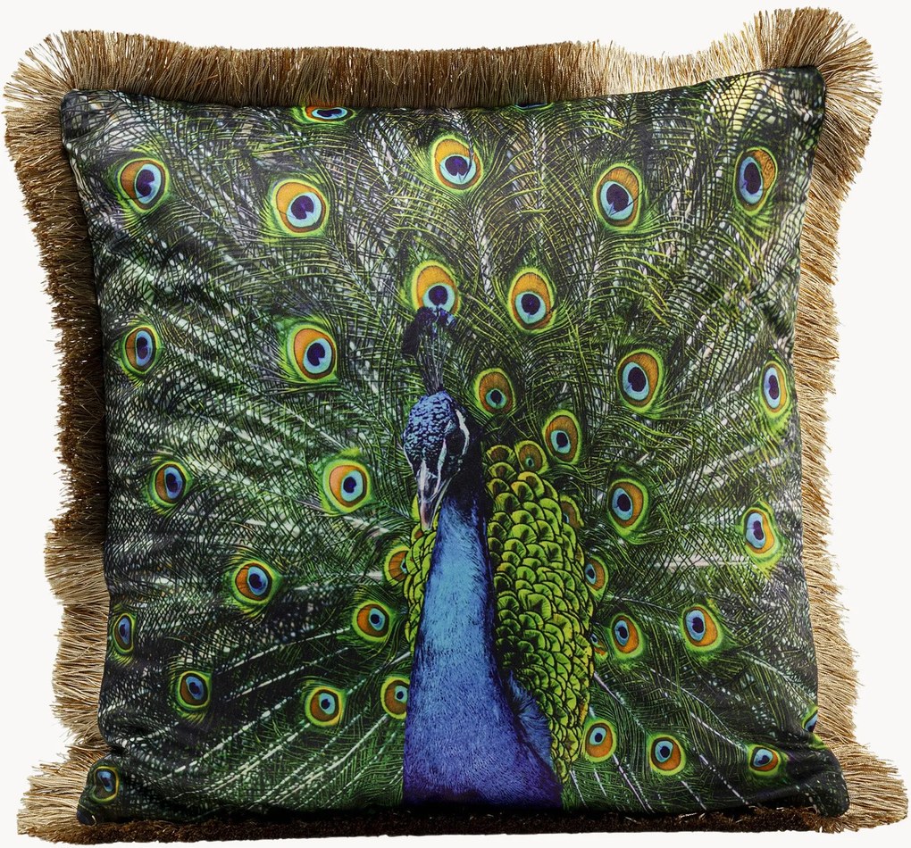 Fluwelen kussen Peacock