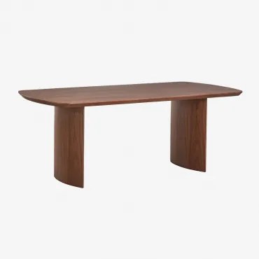 Rechthoekige Eettafel 200x100 Cm In Toeareg Mdf Donker Hout - Sklum