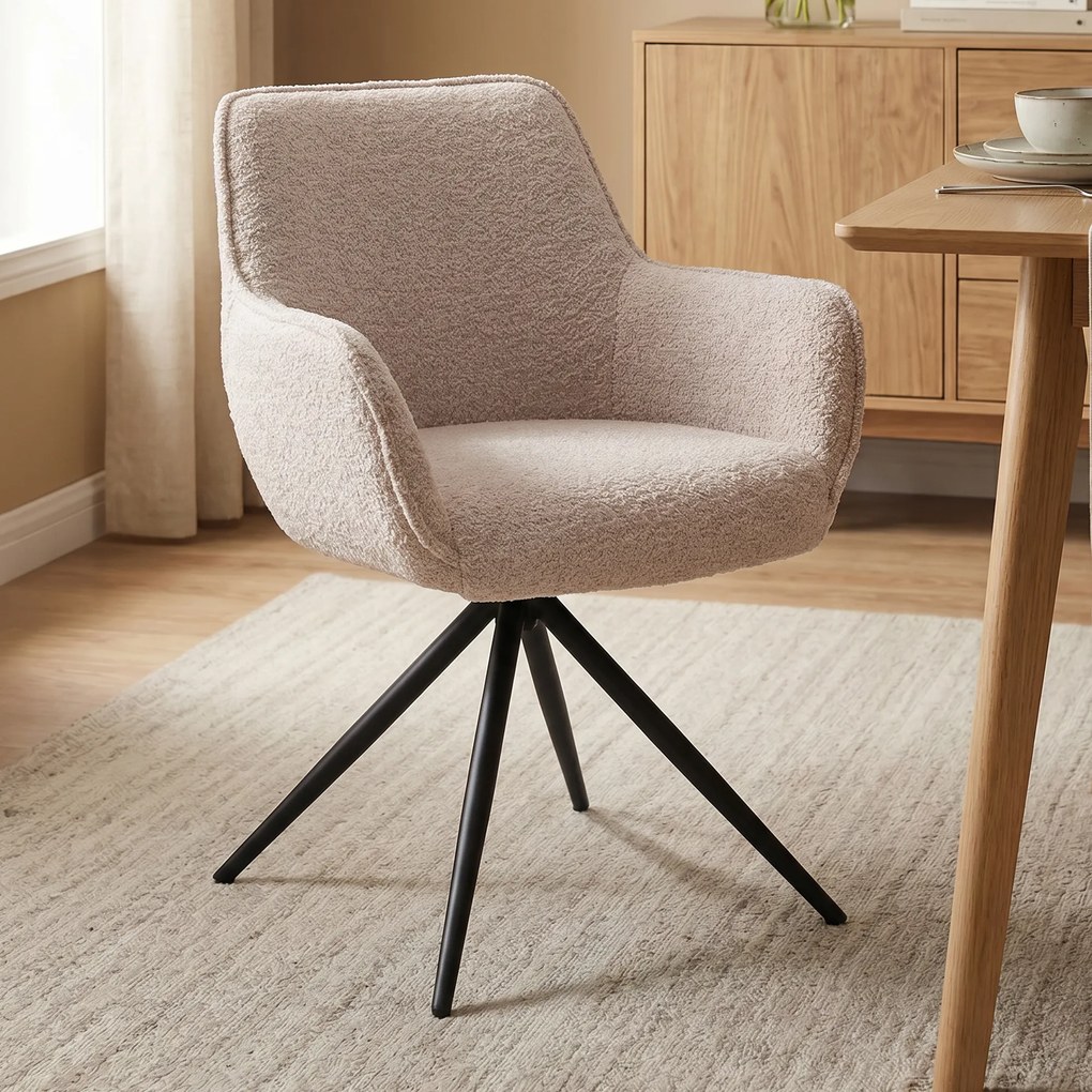 Boucle Stoel Draaibaar Sand