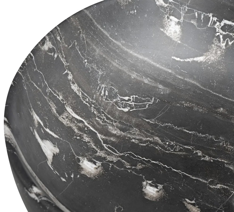 Sapho Rondane keramische waskom 60x42cm zwart marmer