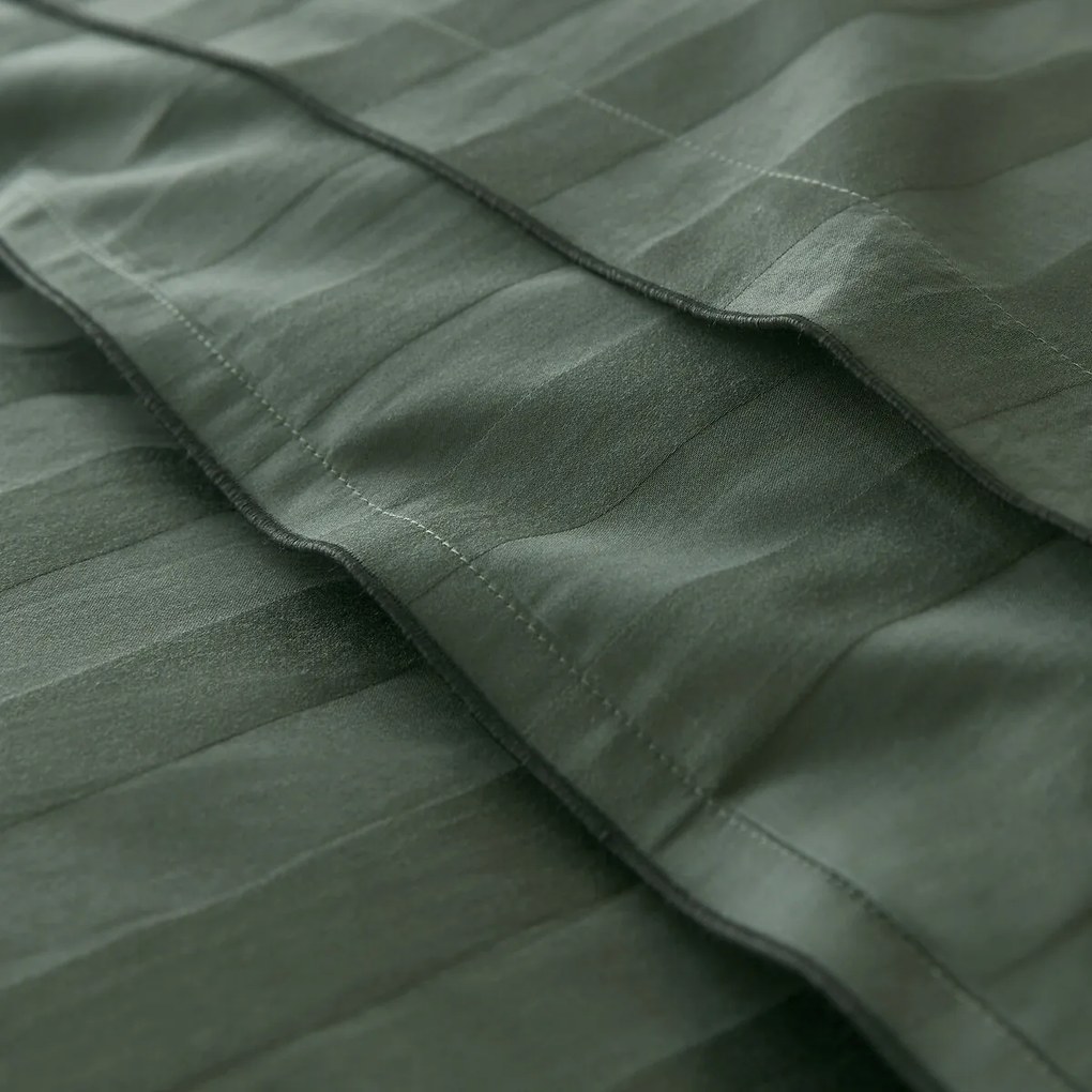 Dekbedovertrek in gewassen katoensatijn met 118 draden, streep Victor