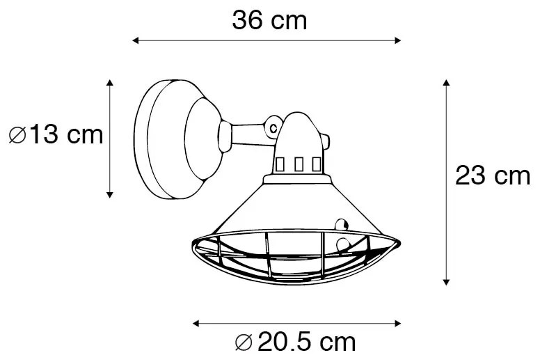 Vintage wand- en plafondlamp bruin kantelbaar - Barrack