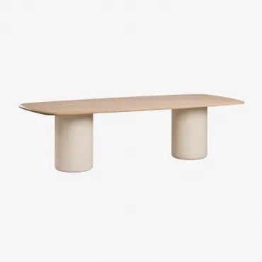 Rectangulaire Eettafel 270x110 Cm Van Acaciahout Leighton Lichte Acaciekleur & Beige Tapioca - Sklum