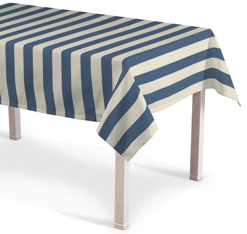 Dekoria Rechthoekig tafelkleed collectie Quadro blauw-wit gestreept 130 × 280 cm