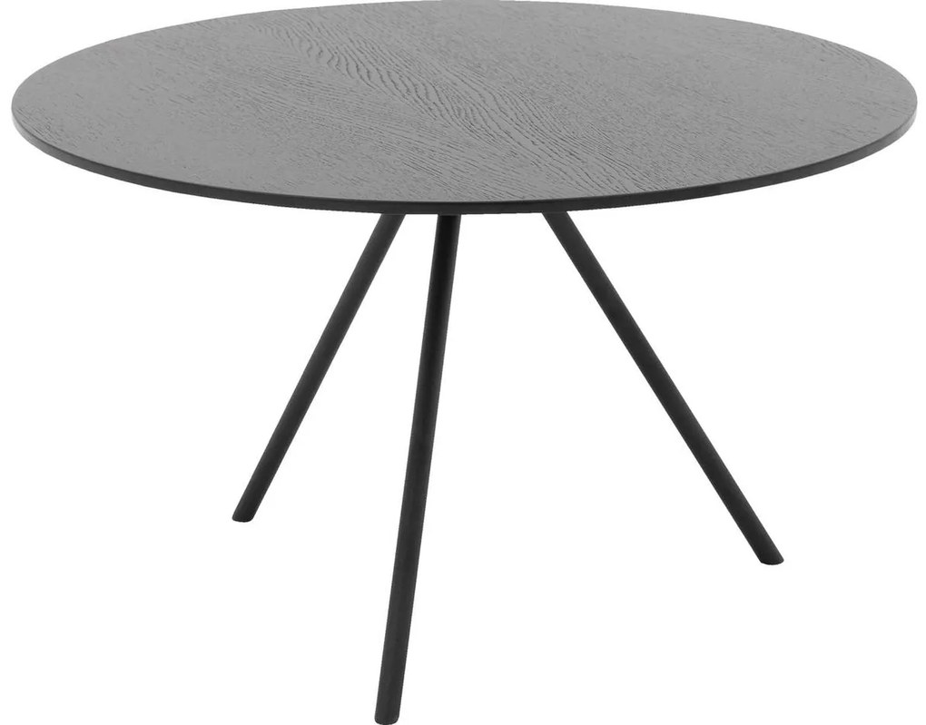 Goossens Salontafel Bo rond, hout eiken zwart, modern design, 60 x 36 x 60 cm