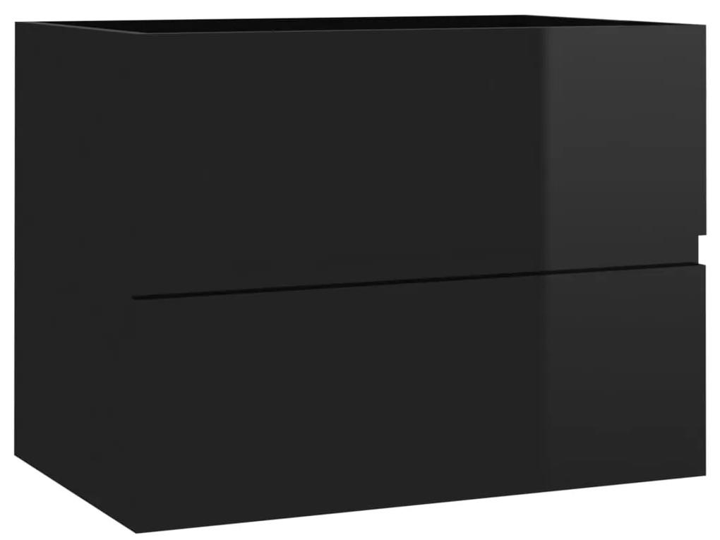 vidaXL Wastafelkast 60x38,5x45 cm spaanplaat hoogglans zwart