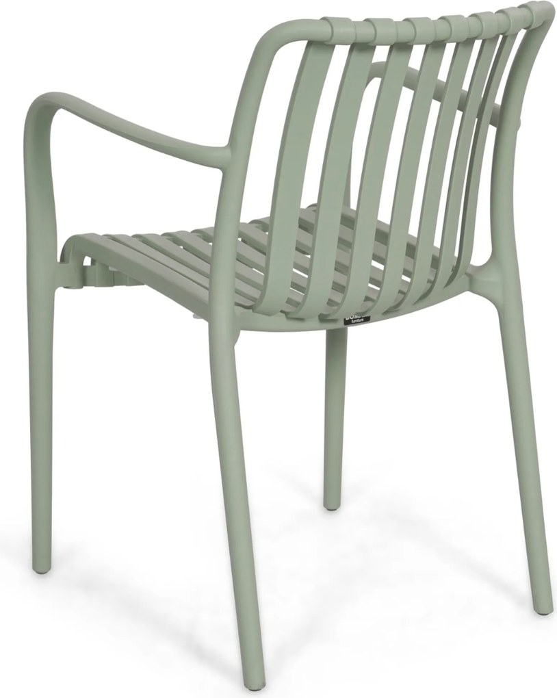 Tuinset Ronde Tuintafel 6 personen 150 cm Kunststof Groen Domani Furniture Alba/Arancia