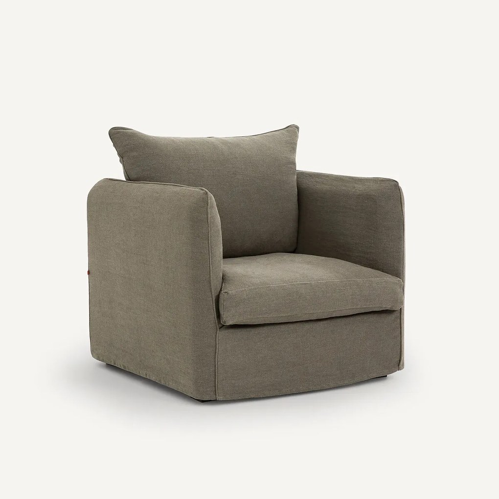 Fauteuil in dik stonewashed linnen, Neo Chiquito