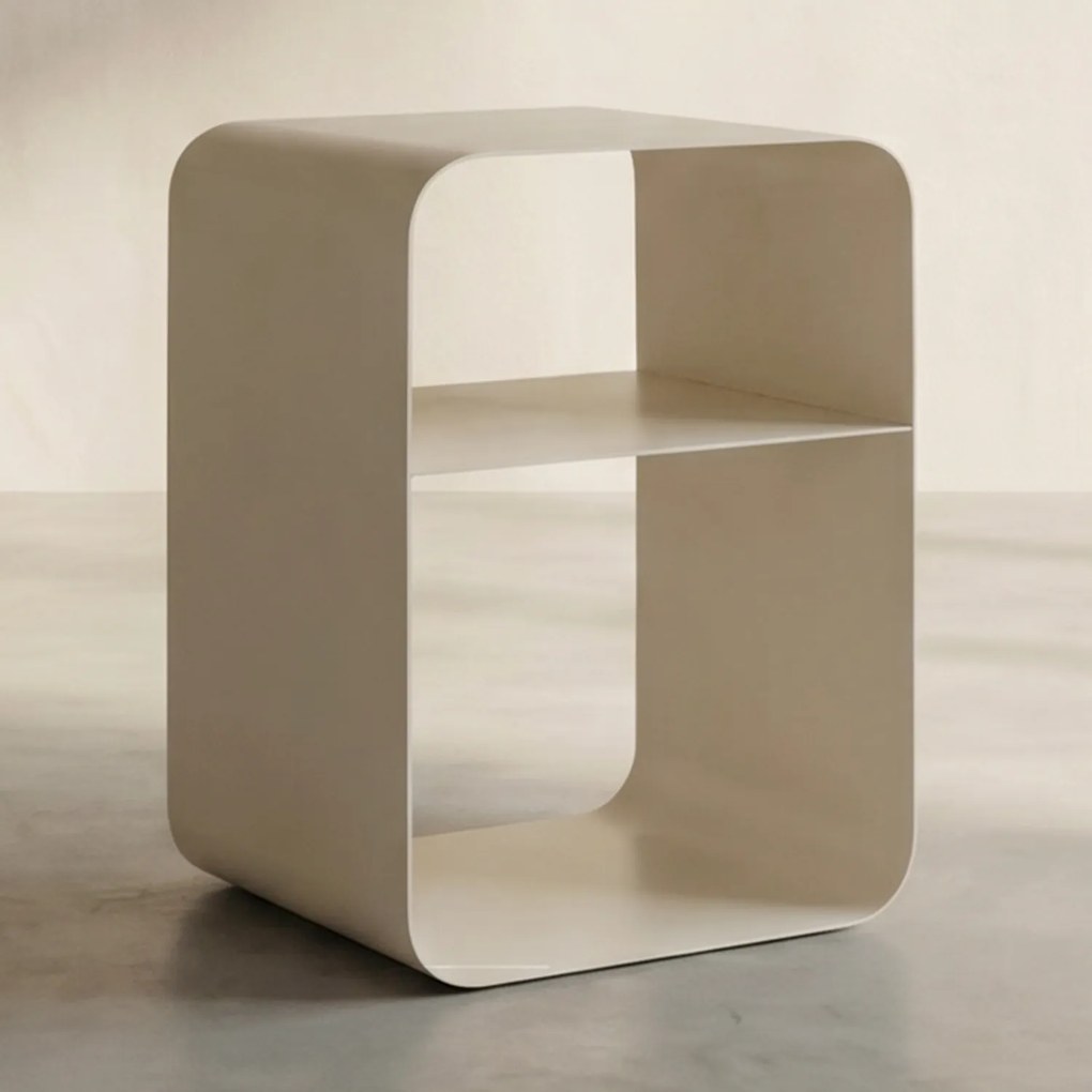 Stalen Bijzettafel Cream - 38 X 33cm.