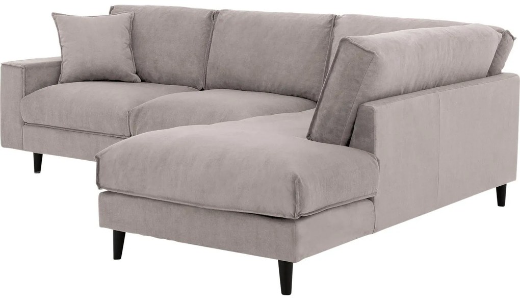 Goossens Bank Jonas beige, stof, 2,5-zits, urban industrieel met ligelement rechts
