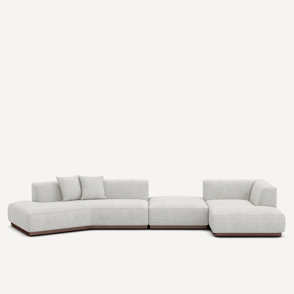 Open hoekbank rechts XL in gevlekt canvas, JACOPO