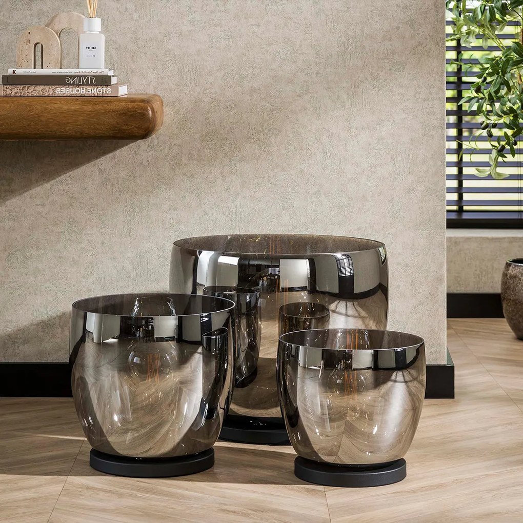 Lage Vloerlamp Grijs Rookglas 33 Cm