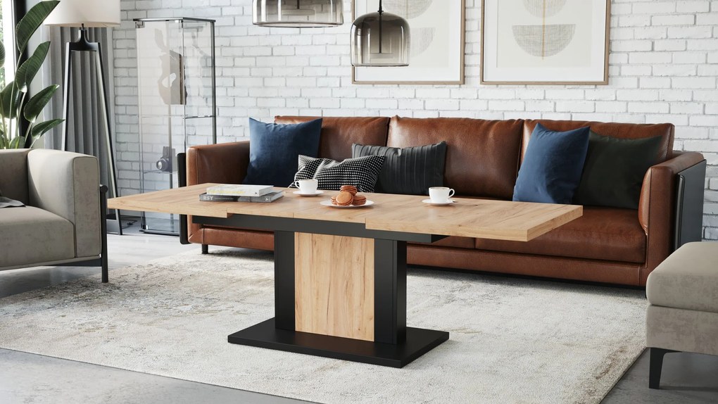 ORION gouden eiken / zwart, salontafel