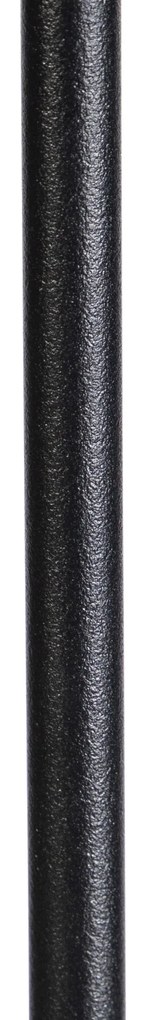 Vloerlamp zwart met plisse kap crème 45 cm verstelbaar - Parte