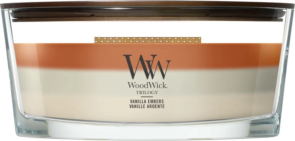 WoodWick geurkaars - Ellipse Trilogy - Vanilla Embers
