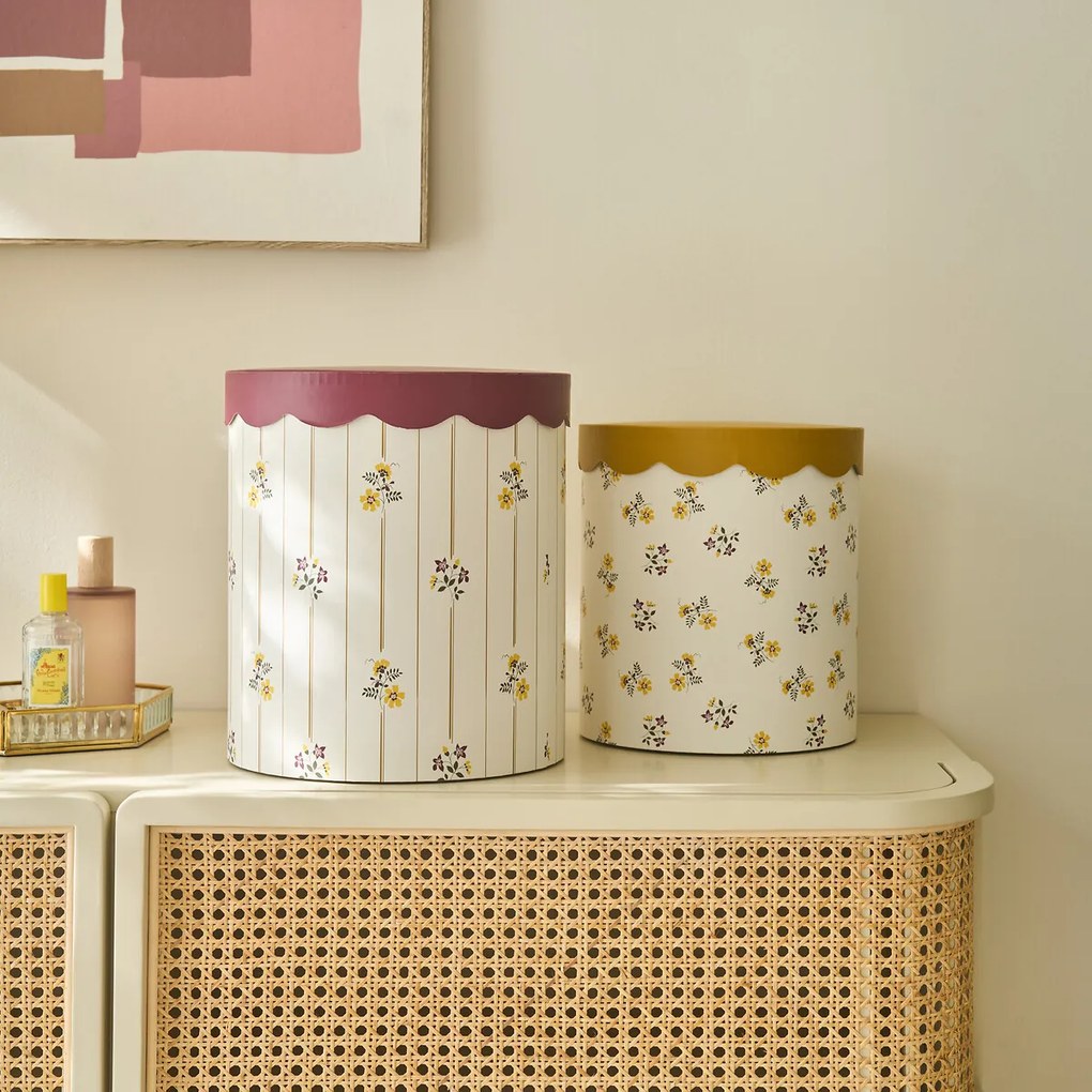 Set van 2 ronde nestkastjes met deksels, RISETTI