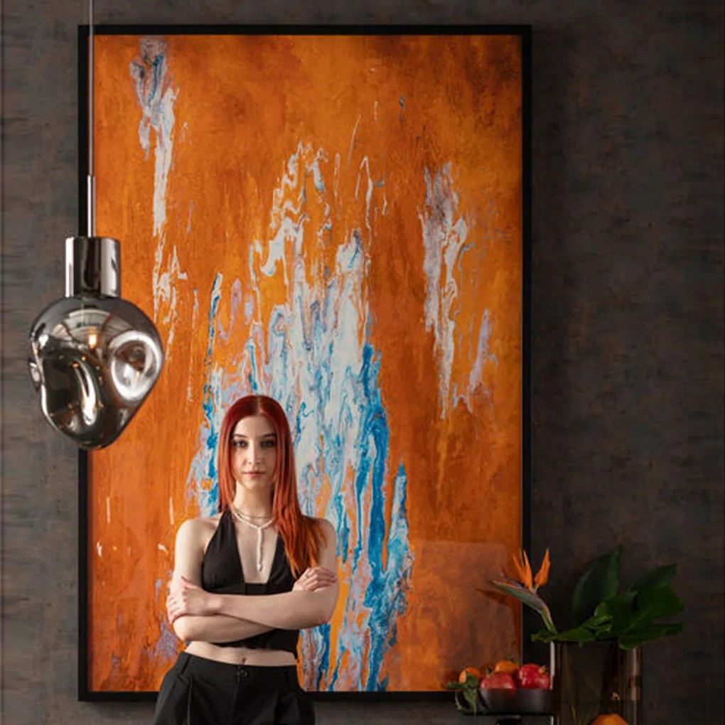 Groot Schilderij Abstract Oranje 180 Cm