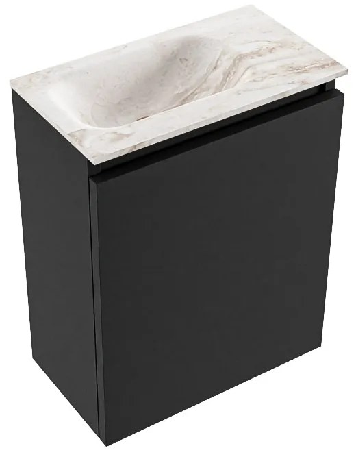 Mondiaz Ture DLux toiletmeubel 40cm urban met wastafel frappe links zonder kraangat