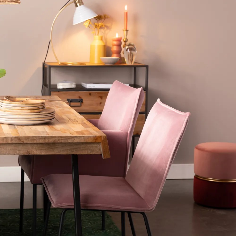 Zuiver Stoel Dion Velvet Roze