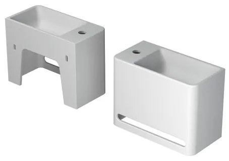 INK Hangar Fontein - 40x20x30cm - wasbak rechts - 1 kraangat - polystone wit mat 3401035