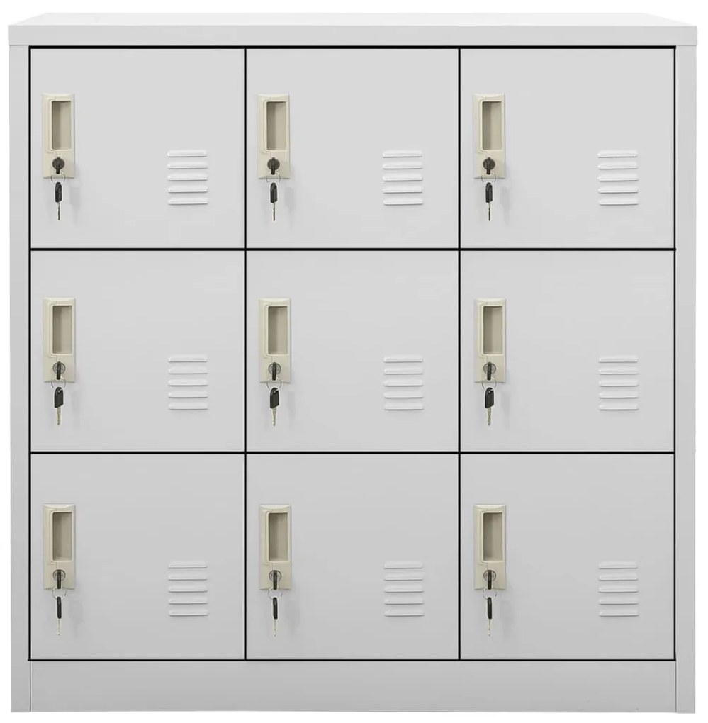 vidaXL Lockerkast 90x45x92,5 cm staal lichtgrijs