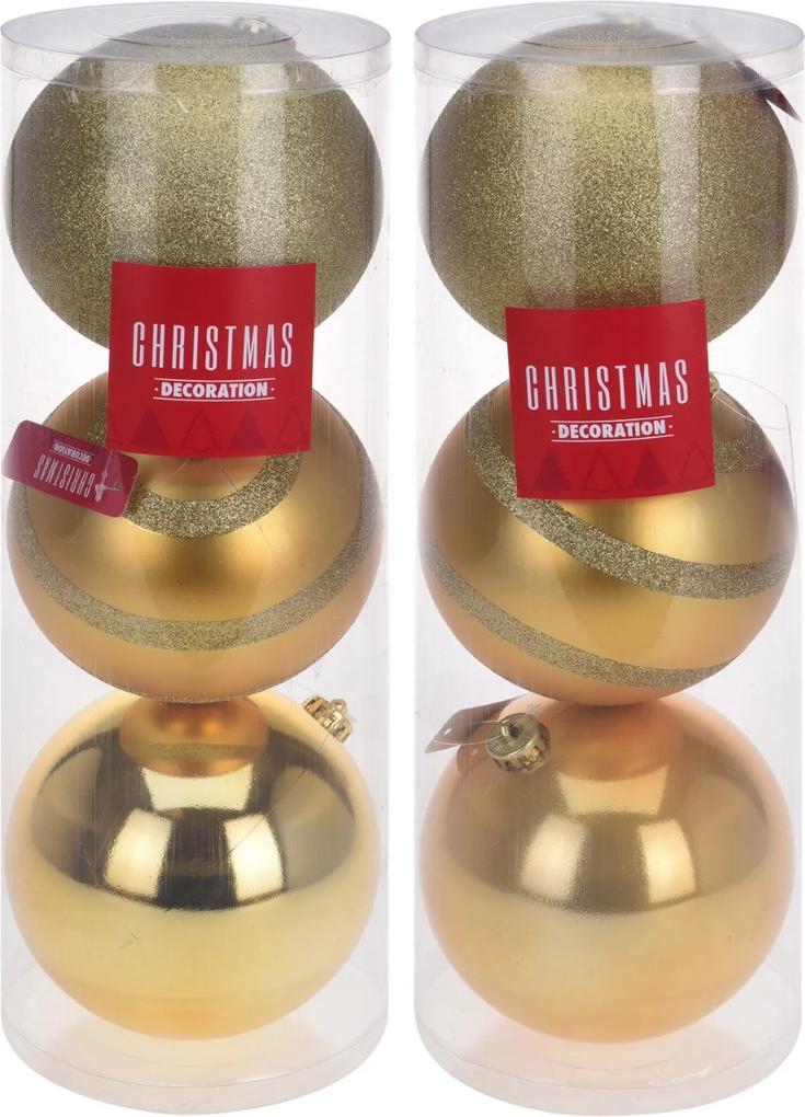 Kerstballen 3x 150 mm goud