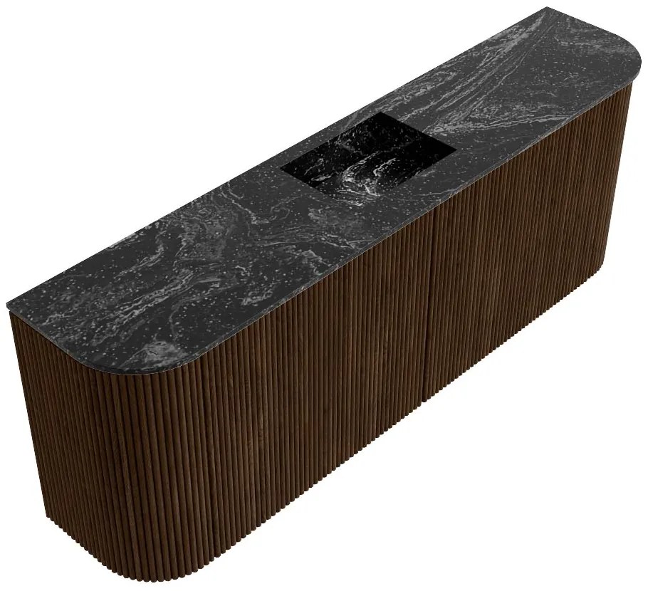 Mondiaz Joya DLux 115cm toiletmeubel ronding links/rechts walnut met wastafel faye midden 1 kraangat lava