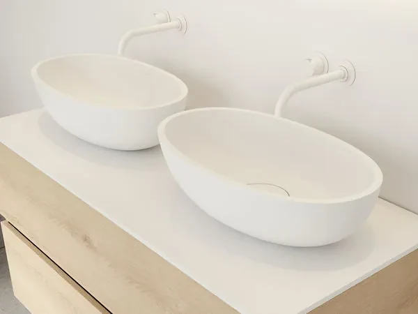 Riho Escala ovale waskom solid surface wit mat