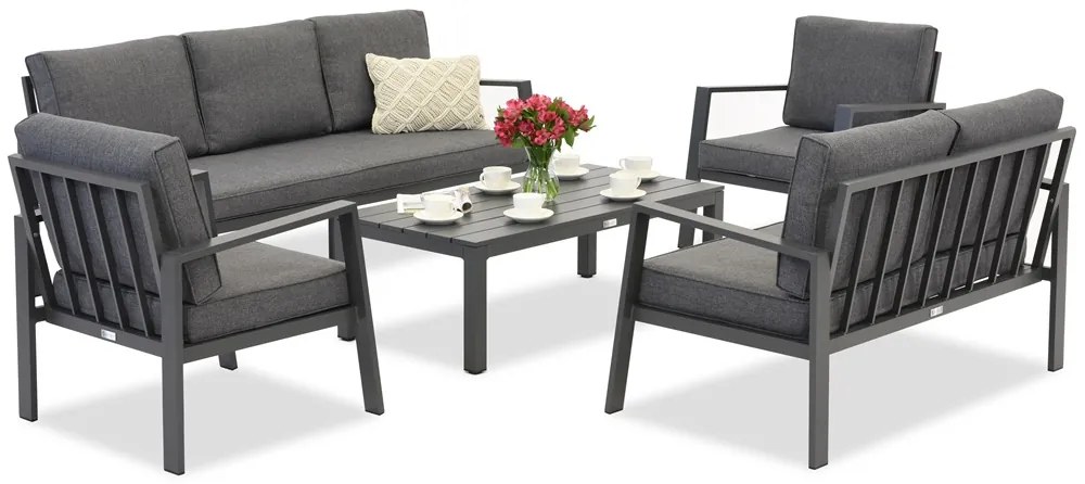Zakintos Coffee 7 antraciet aluminium set Garden Point