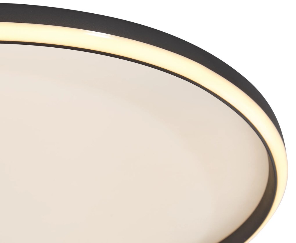 Design plafondlamp zwart met wit incl. LED 3-staps dimbaar - Xavi Design rond Binnenverlichting Lamp