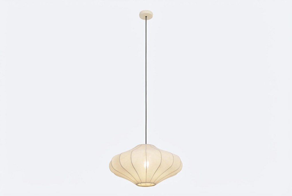 Japandi Hanglamp Beige Met Stoffen Kap - Plu Zand/Beige