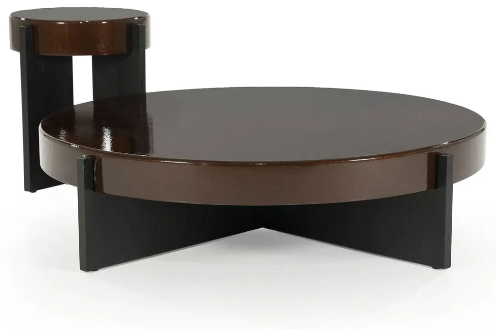 Eleonora Juliet Luxe Bijzettafel Rond Bruin - 40 X 40cm.
