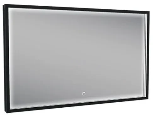 Wiesbaden Avi spiegel rechthoek met LED, dimbaar en spiegelverwarming 100 x 60 cm mat zwart 38.4192