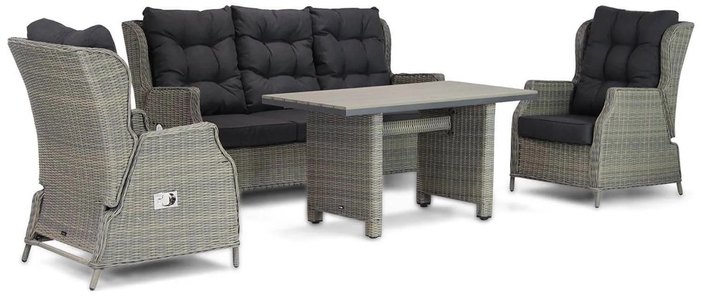 Dining Loungeset 5 personen Wicker Taupe  Garden Collections Chicago/Lusso