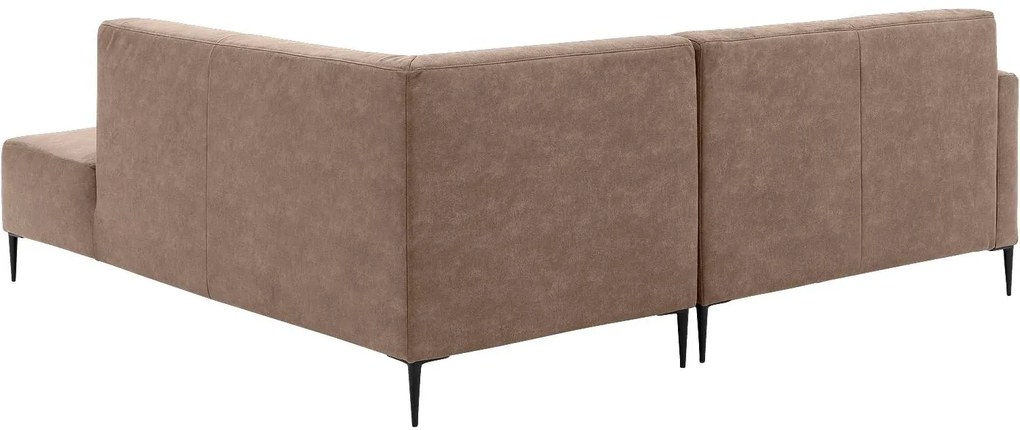 Goossens  Key West bruin, micro leer, 2-zits, modern design met ligelement rechts