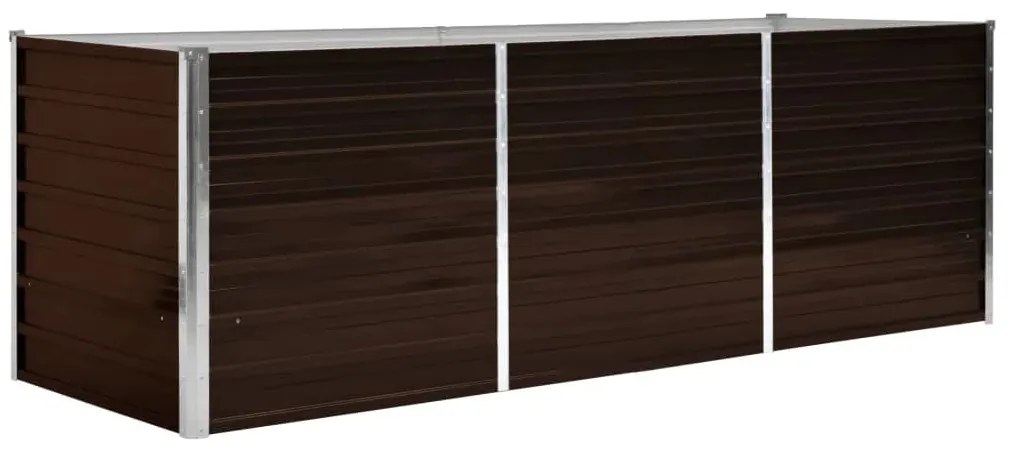 vidaXL Plantenbak verhoogd 240x80x77 cm gegalvaniseerd staal bruin