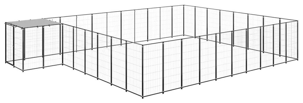 vidaXL Hondenkennel 25,41 m² staal zwart