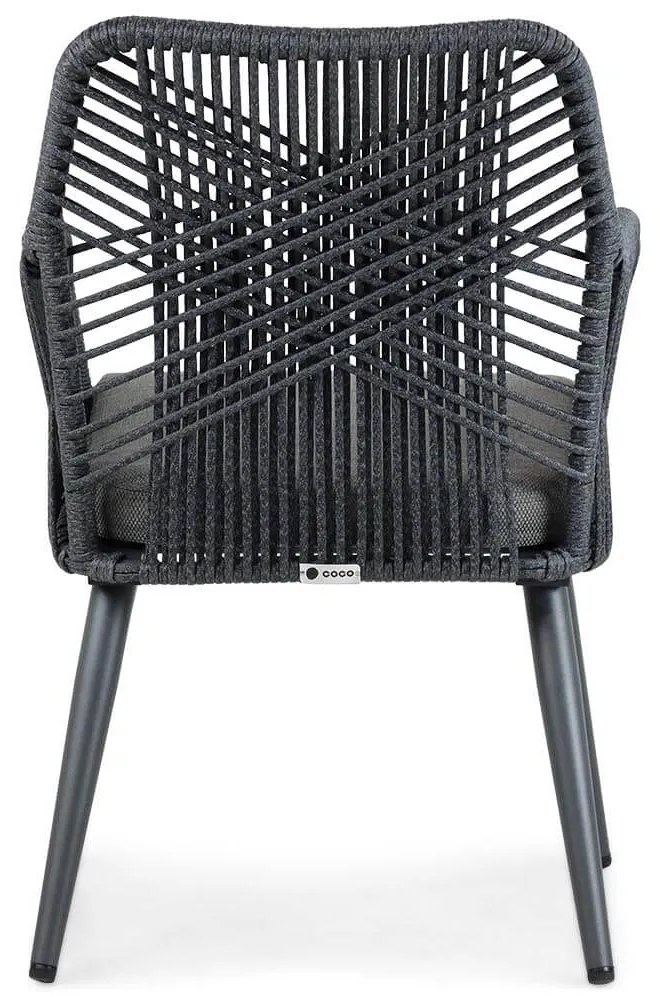 Tuinset 4 personen 180 cm Aluminium/wicker Grijs Coco Vedra/Matale