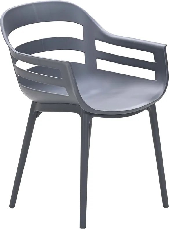 Garden Impressions Sunny tuinstoel donker grijs - 2 stuks