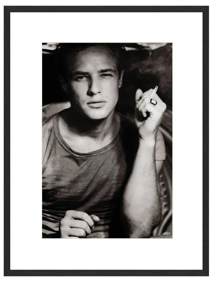 Rivièra Maison - Wall Art Marlon Brando 80x60 - Kleur: zwart