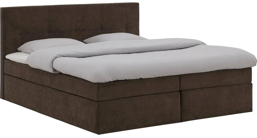 Goossens Basic Boxspring Compleet Rud, Vlak 160 x 200 cm (=2x 80 x 200 cm) met hoofdbord, 2 x matras, 1 x topper