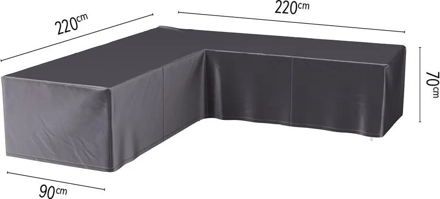 Platinum Aerocover loungesethoes hoekset - Ademende hoes voor loungeset met een 90° hoek (L-vorm) 220 x 220 x 90 x H70cm